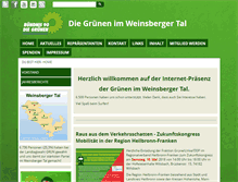 Tablet Screenshot of gruene-weinsbergertal.de